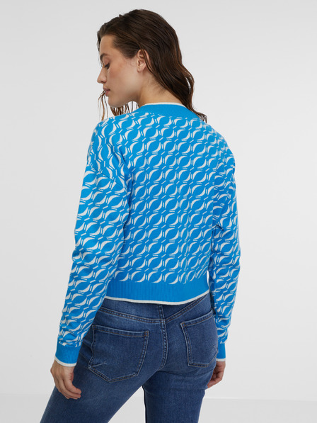 Orsay Blaue gemusterte Damen Strickjacke ORSAY
