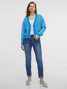 Orsay Blaue gemusterte Damen Strickjacke ORSAY
