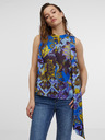 Orsay Blaue gemusterte Damen-Satinbluse ORSAY