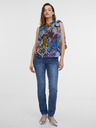 Orsay Blaue gemusterte Damen-Satinbluse ORSAY
