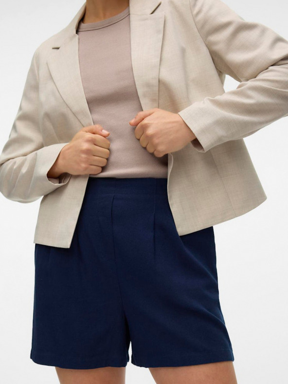Vero Moda Dunkelblaue Damen-Shorts aus Leinen Vero Moda Jesmilo