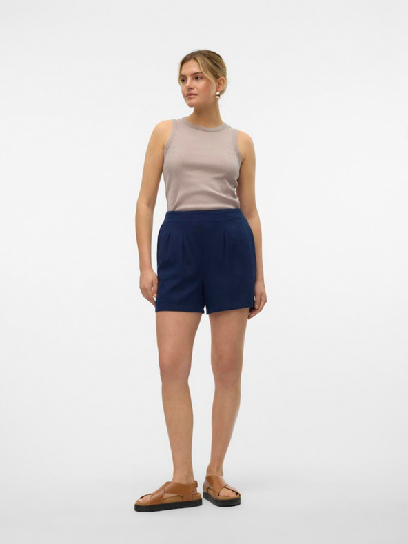 Vero Moda Dunkelblaue Damen-Shorts aus Leinen Vero Moda Jesmilo