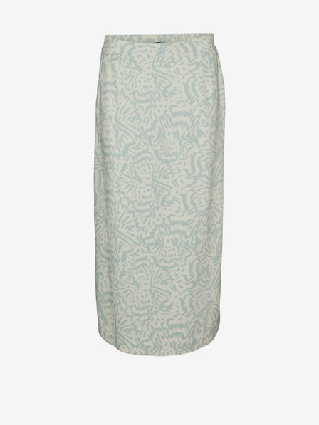 Vero Moda Cremefarbener gemusterter Midirock mit Leinen Vero Moda Mymilo