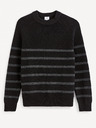 Celio Schwarzer gestreifter Herren-Pullover Celio Fepimpol