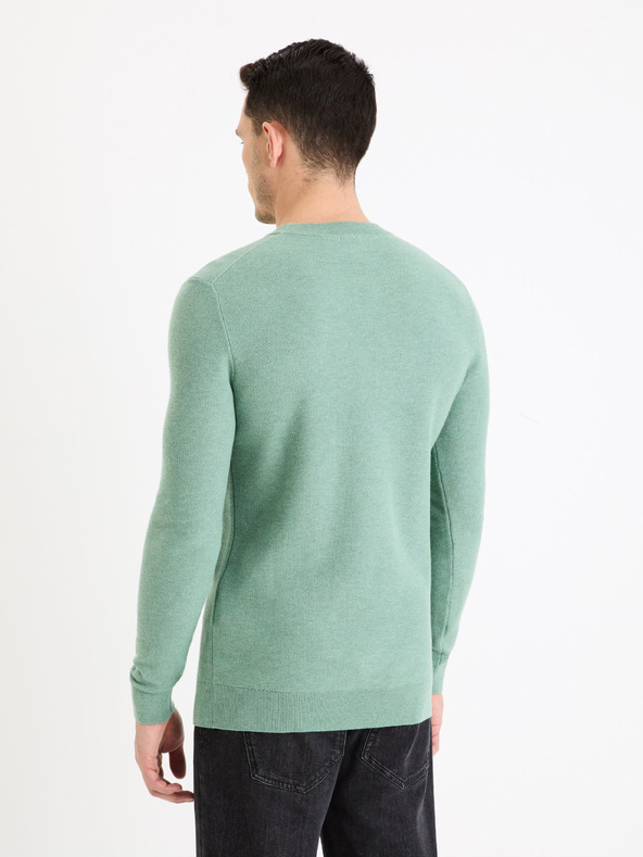 Celio Grüner Herren-Basic-Pullover Celio Bepic