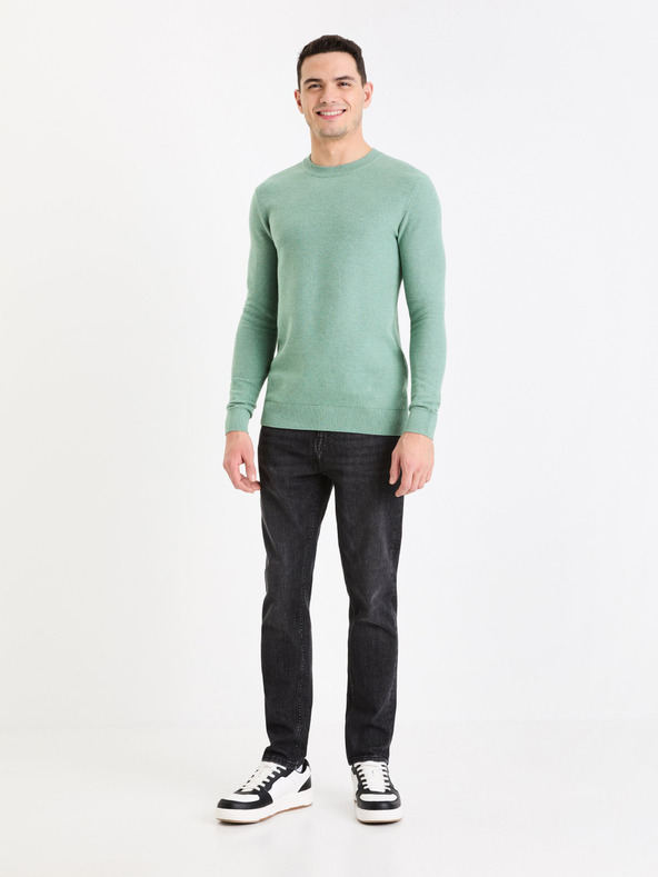 Celio Grüner Herren-Basic-Pullover Celio Bepic