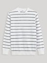 Celio Weiß gestreifter Herren-Basic-Pullover Celio Decoton