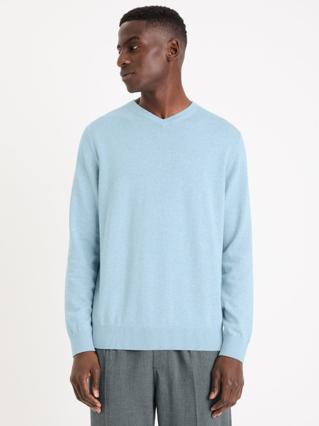 Celio Hellblauer Herren-Basic-Pullover Celio Decotonv