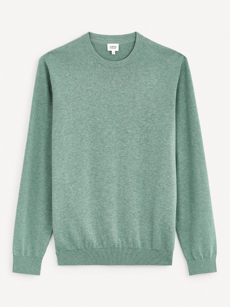 Celio Grüner Herren-Basic-Pullover Celio Decoton