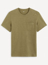 Celio Khaki Herren-Basis-T-Shirt Celio Gepik