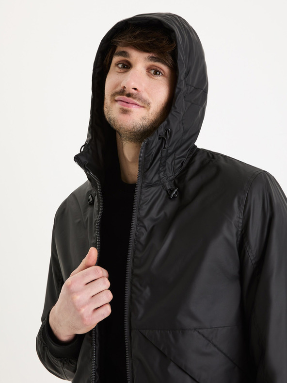 Celio Schwarze Herrenjacke Celio Guhoodie