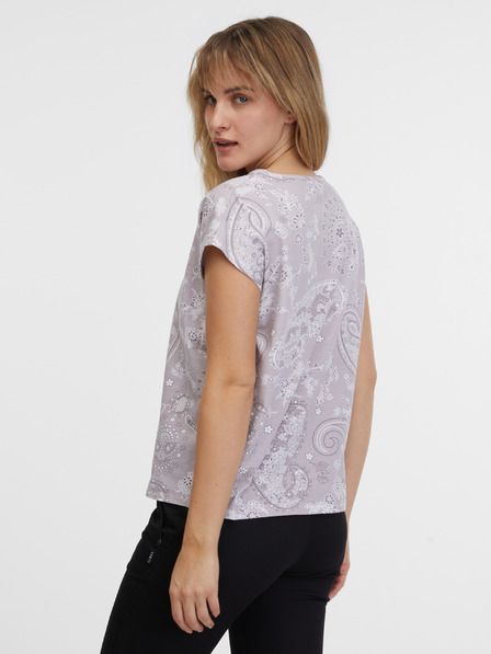 Sam 73 Hellviolettes gemustertes Damen-T-Shirt SAM 73 Margarita