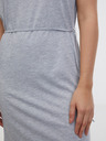 Sam 73 Hellgraues gestreiftes Damen-Midikleid SAM 73 Estela