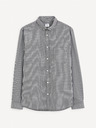 Celio Schwarzes gemustertes Herrenhemd Celio Gaopur