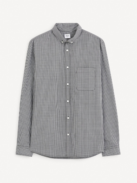 Celio Schwarzes gemustertes Herrenhemd Celio Gaopur