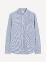 Celio Blaues gestreiftes Herrenhemd Celio Gaopur
