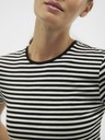 AWARE by VERO MODA Weiß-schwarz gestreiftes Damen-T-Shirt AWARE von VERO MODA
