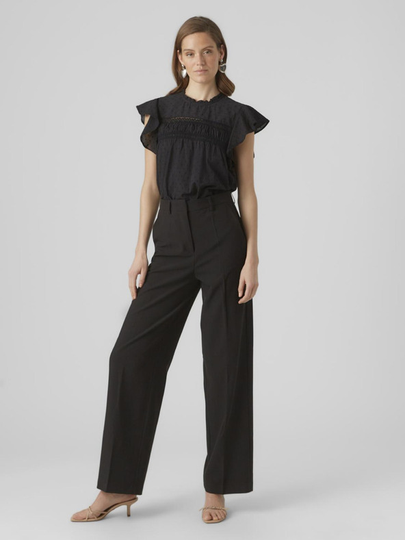 Vero Moda Schwarze Damenbluse mit Spitze Vero Moda Trine