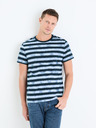 Celio Blau gestreiftes Herren-T-Shirt Celio Geudi