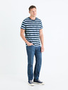 Celio Blau gestreiftes Herren-T-Shirt Celio Geudi