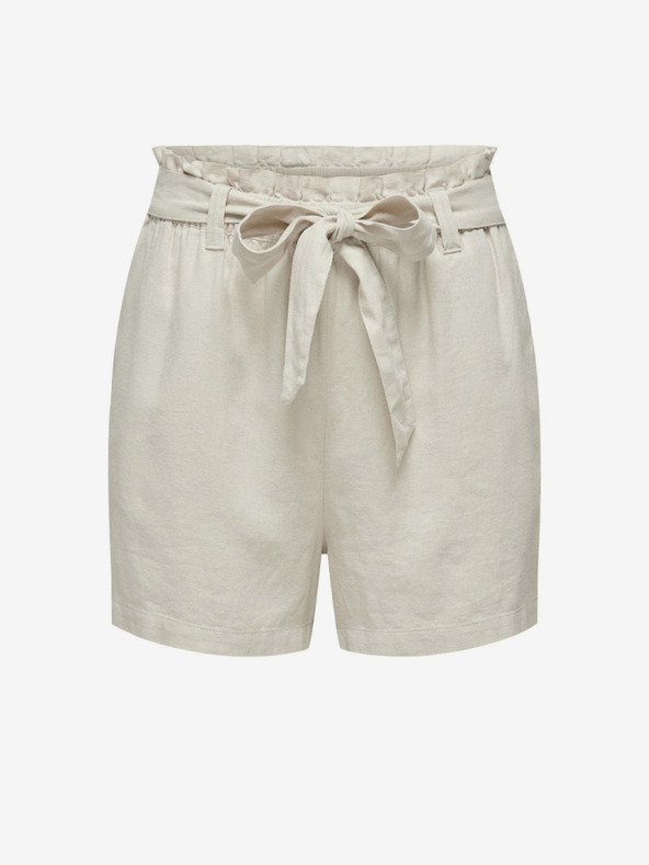 Jacqueline de Yong Cremefarbene Damen Leinen Shorts JDY Say