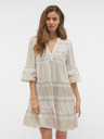 Vero Moda Weiß und grau gemustertes Vero Moda Dicthe Kleid für Damen