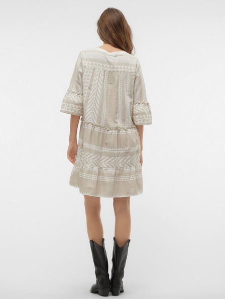 Vero Moda Weiß und grau gemustertes Vero Moda Dicthe Kleid für Damen