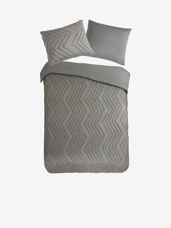 Pure Gray Patterned Bedding Pure 140 x 220 cm