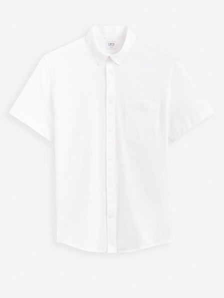 Celio Weißes Herren-Kurzarmhemd Celio Barik