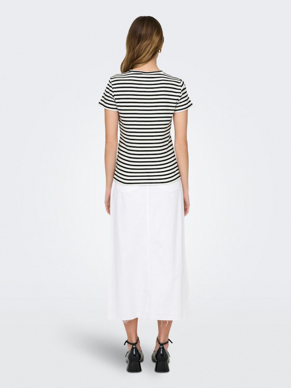 Jacqueline de Yong Schwarz-weiß gestreiftes Damenhemd JDY Solar