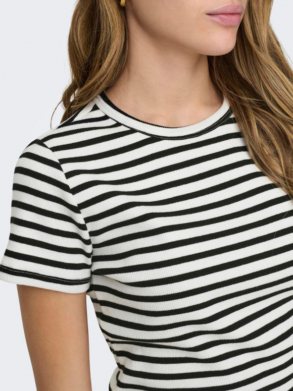 Jacqueline de Yong Schwarz-weiß gestreiftes Damenhemd JDY Solar