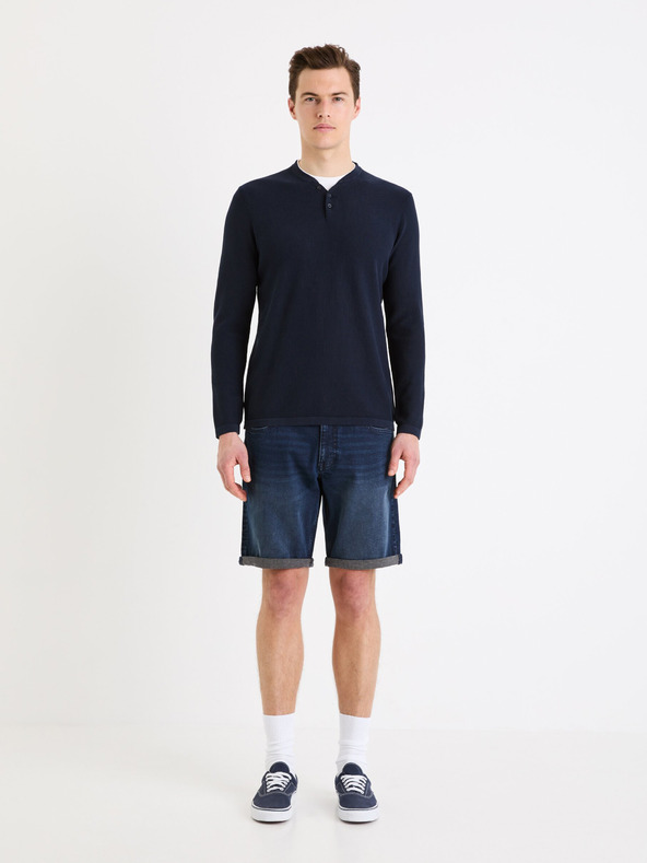 Celio Dunkelblaue Herren Denim Shorts Celio Bofirstbm