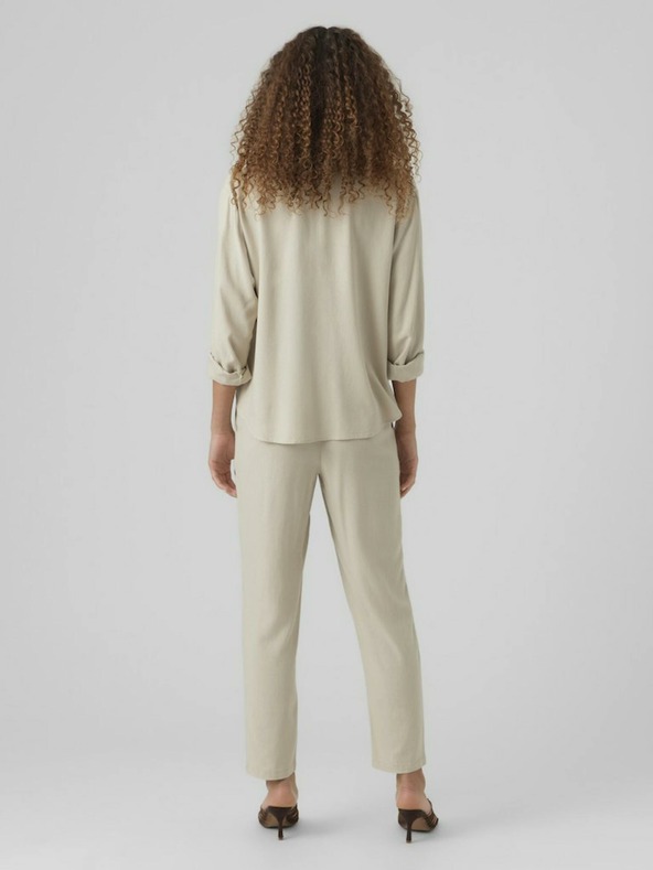 Vero Moda Beige Damenhose mit Leinen VERO MODA Jesmilo