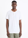 Celio Weißes Herren-Knopfleistenhemd Celio Geliney