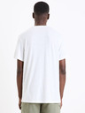 Celio Weißes Herren-Knopfleistenhemd Celio Geliney
