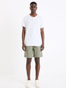 Celio Weißes Herren-Knopfleistenhemd Celio Geliney