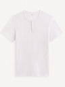 Celio Weißes Herren-Knopfleistenhemd Celio Geliney