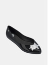 Zaxy Schwarze glänzende Ballerinas mit silberfarbenen Details Zaxy Chic