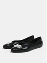 Zaxy Schwarze glänzende Ballerinas mit silberfarbenen Details Zaxy Chic