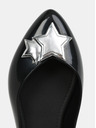 Zaxy Schwarze glänzende Ballerinas mit silberfarbenen Details Zaxy Chic