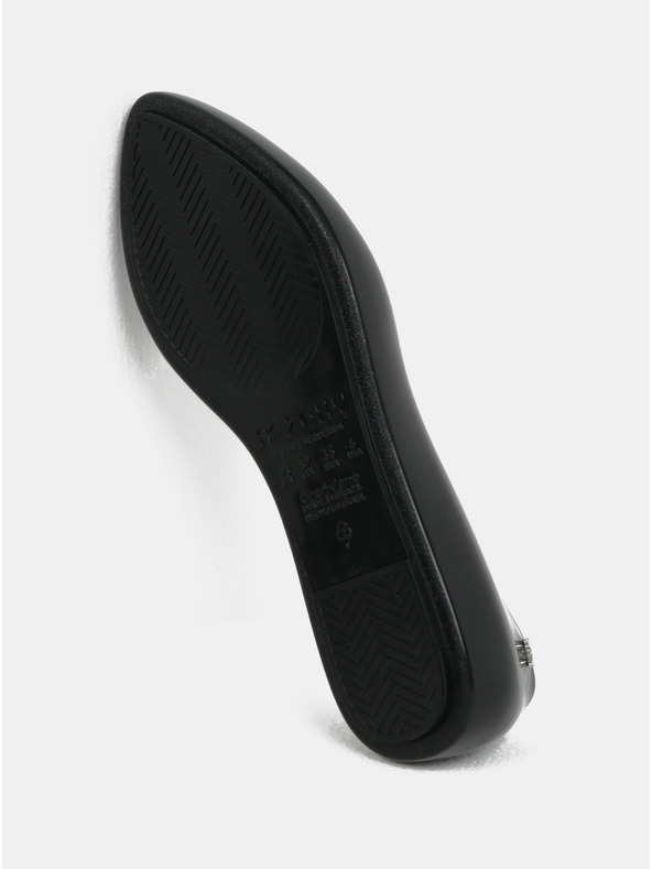 Zaxy Schwarze glänzende Ballerinas mit silberfarbenen Details Zaxy Chic