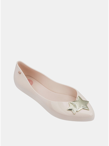 Zaxy Hellrosa glänzende Ballerinas mit goldenen Details Zaxy Chic