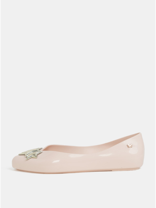 Zaxy Hellrosa glänzende Ballerinas mit goldenen Details Zaxy Chic