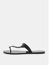 Zaxy Schwarze glänzende Flip Flops mit goldenen Details Zaxy Spike