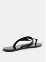 Zaxy Schwarze glänzende Flip Flops mit goldenen Details Zaxy Spike