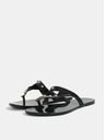 Zaxy Schwarze glänzende Flip Flops mit goldenen Details Zaxy Spike