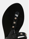 Zaxy Schwarze glänzende Flip Flops mit goldenen Details Zaxy Spike