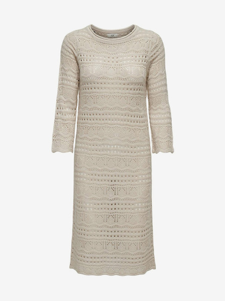 Jacqueline de Yong Beigefarbenes Damen Strick-Midikleid JDY Sun