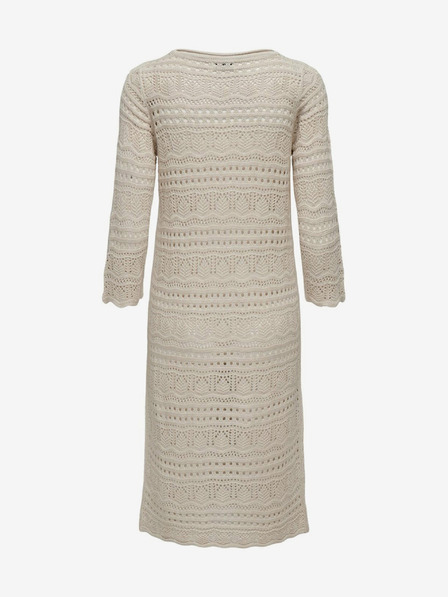 Jacqueline de Yong Beigefarbenes Damen Strick-Midikleid JDY Sun