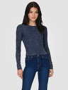 ONLY Dunkelblaues geripptes Damen-T-Shirt ONLY Valerie